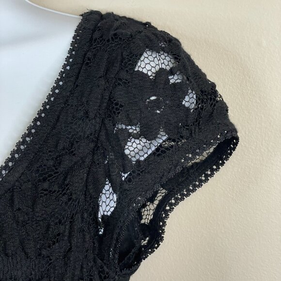 Vintage Y2K Whimsigoth Empire Waist Crochet Lace Top Size L Mid Length Elena - Picture 6 of 13